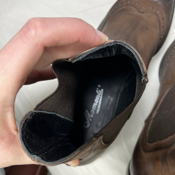 Vera Gomma Italian Leather Brogue Style Laser Cut Pull On Booties EU 38 - Picture 7 of 9